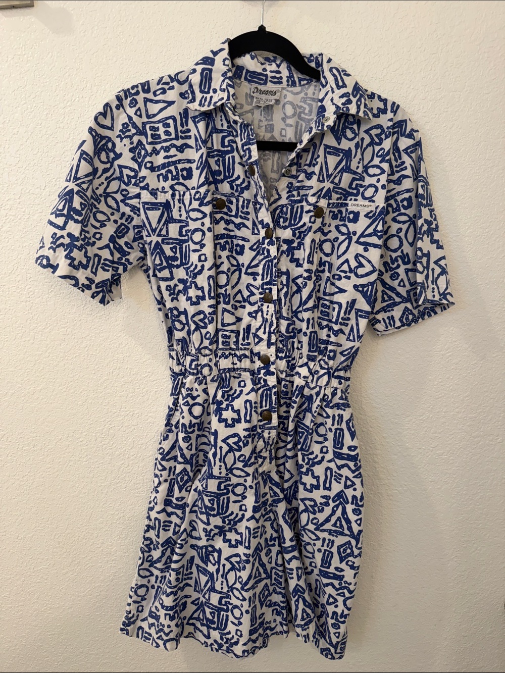 Vintage DREAMS romper Blue & White
